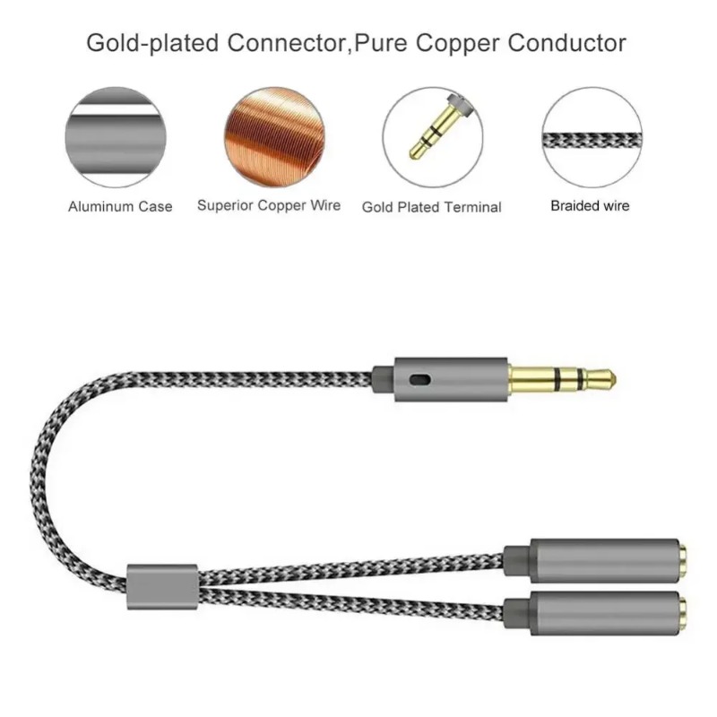 Headset Adapter Headphone Mic  - Audio Music Splitter recension och pris