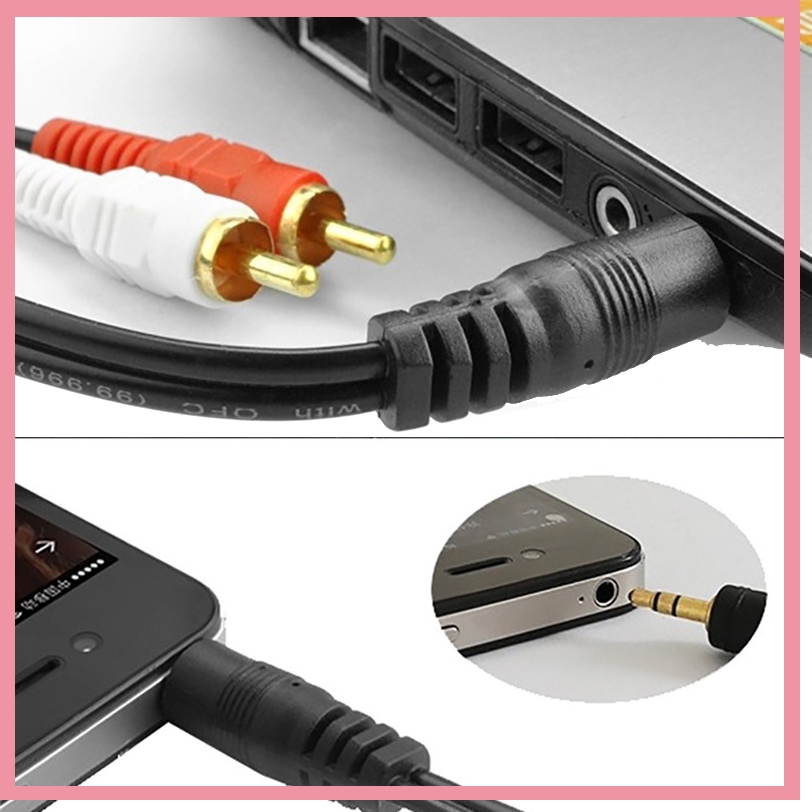3.5mm Stereo Male Plug to 2 RC - Audio Music Player Pc recension och pris