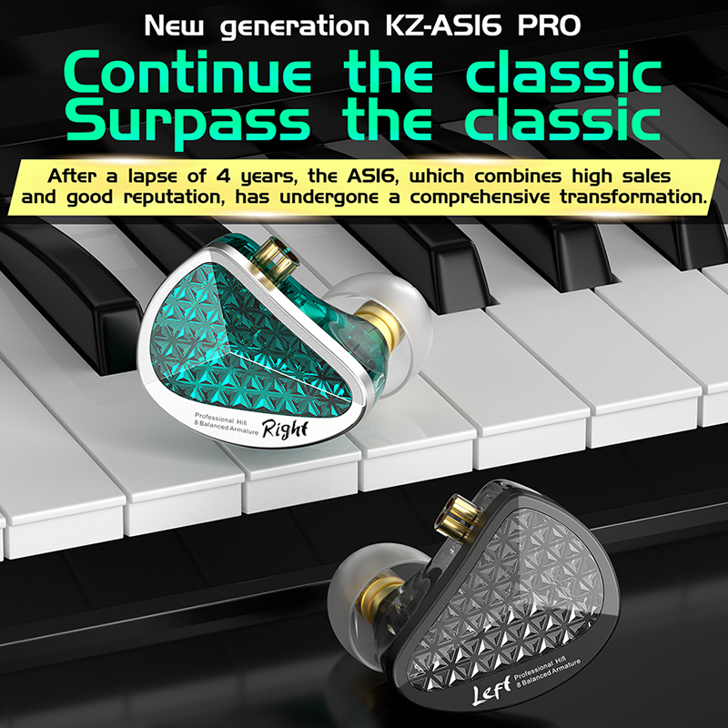 KZ AS16 PRO Wired Headphone 8B - Music Audio Pro recension och pris