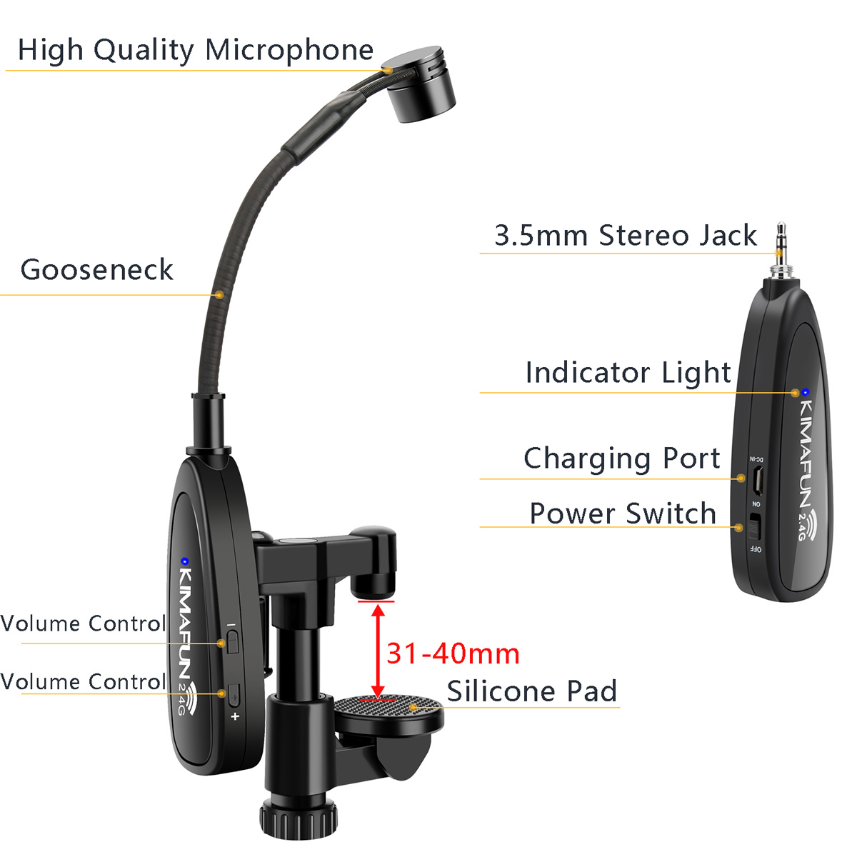 KIMAFUN 2.4G Musical Instrumen - Audio Music Youtube recension och pris